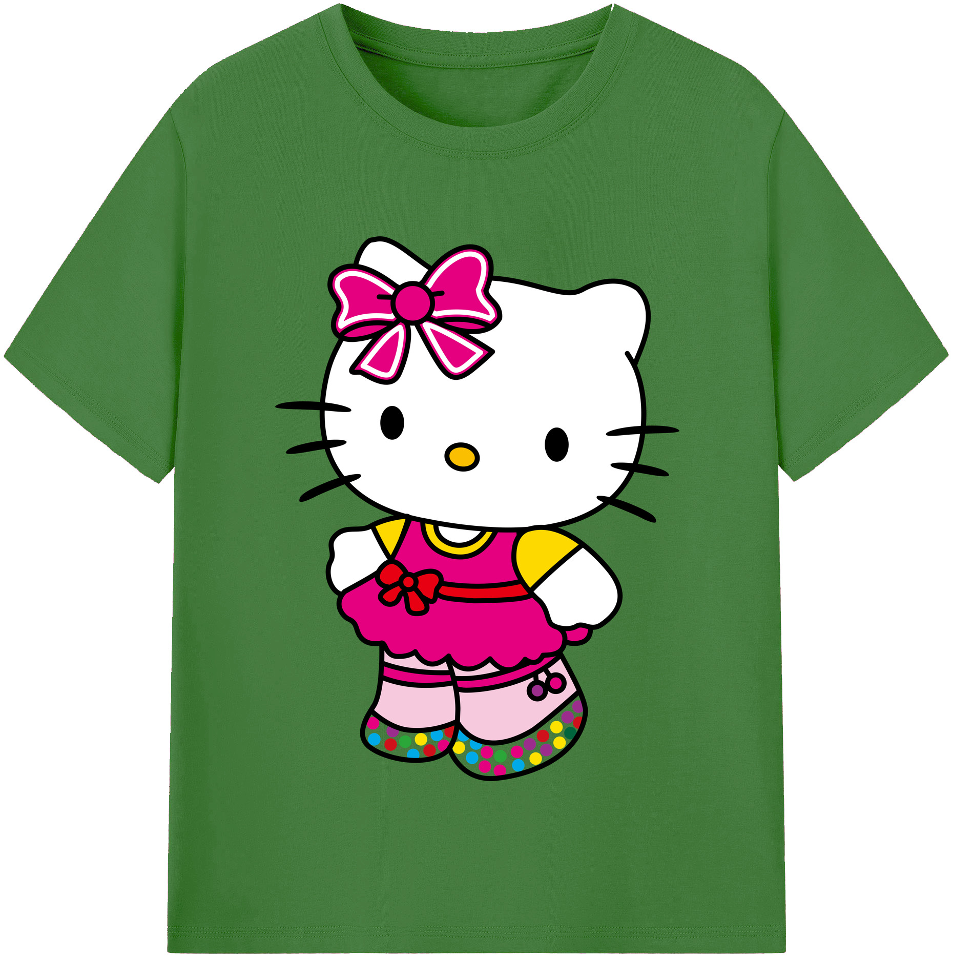 （画像用） Hello Kitty ハローキティ レディースカジュアルプリントTシャツ（綿100％）